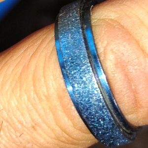 Blue Glitter Ring